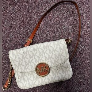 Michael Kors Beige and Brown Crossbody Bag